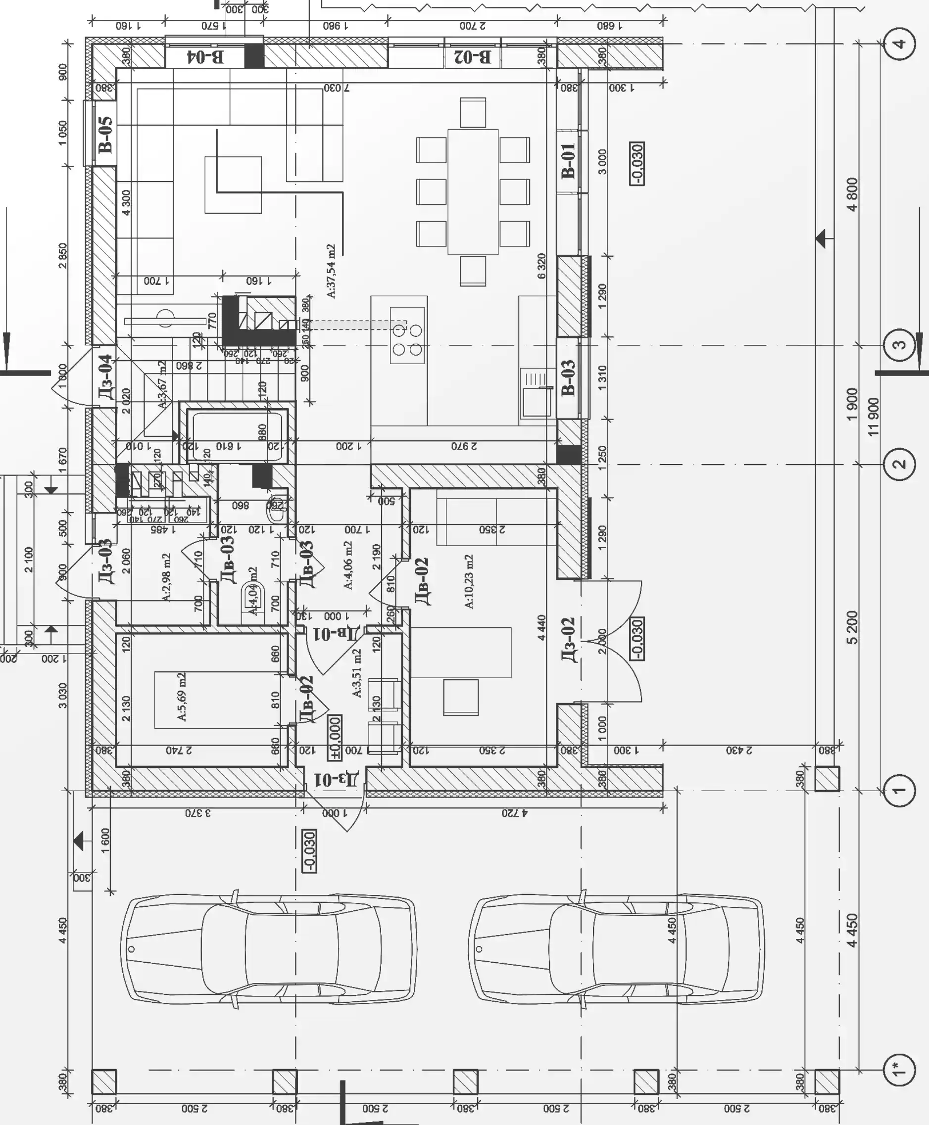 Architectural plan of residential property
